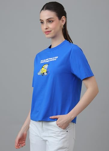 Free Authority Official Minions Women Graphic Printed Half Sleeves Round Neck Pure Cotton Regular Fit Tshirt