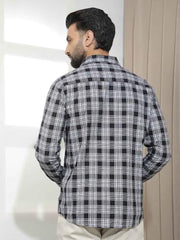 Crimsoune Club Men's Black Checked 100% Cotton Shirt