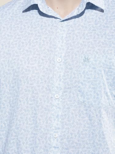 Crimsoune Club Men's Breeze Blue Printed Shirt