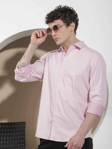 Crimsoune Club Men's Pink Printed Shirt