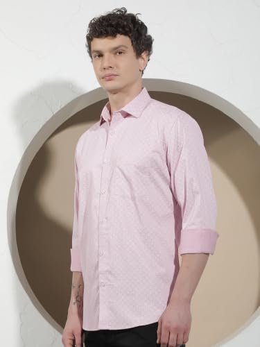Crimsoune Club Men's Pink Printed Shirt