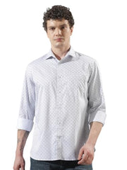 Crimsoune Club Men's White Polka Dots Shirt