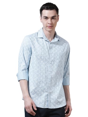 Crimsoune Club Men's Blue Floral Print Shirt