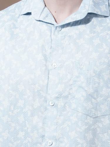 Crimsoune Club Men's Blue Floral Print Shirt