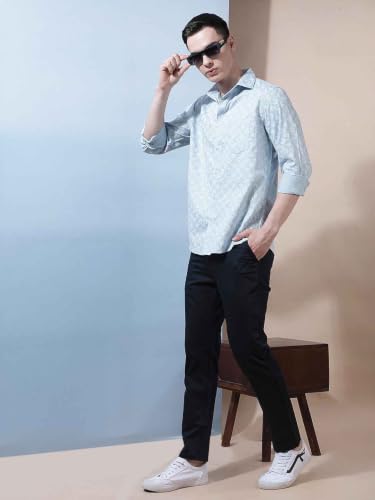 Crimsoune Club Men's Blue Floral Print Shirt