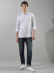 Crimsoune Club Men's White Geometric Print Shirt