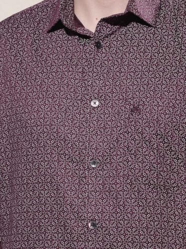 Crimsoune Club Men's Trendy Wine Printed Shirt
