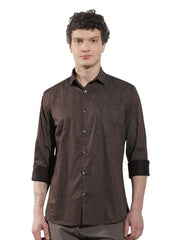 Crimsoune Club Men's Brown Vertical Stripes Shirt