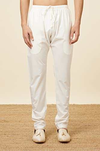 Manyavar Men's Blended Viscose Solid Casual