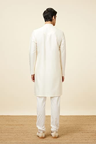 Manyavar Men's Blended Viscose Solid Casual
