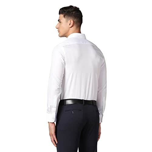 blackberrys Men's Solid Super Slim FIT Shirt (BP-Soul # White_Yellow