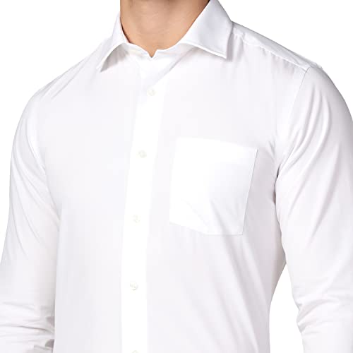 blackberrys Men's Solid Super Slim FIT Shirt (BP-Soul # White_Yellow