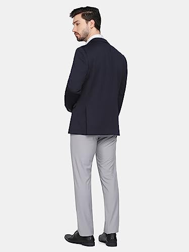 Blackberrys men's navy slim blazer for winter, shown on a hanger with a structured fit and classic lapel design.