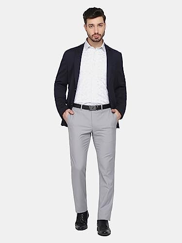 Blackberry men's slim navy blazer, winterwear jacket, front view with tailored fit and classic lapel, size 42.