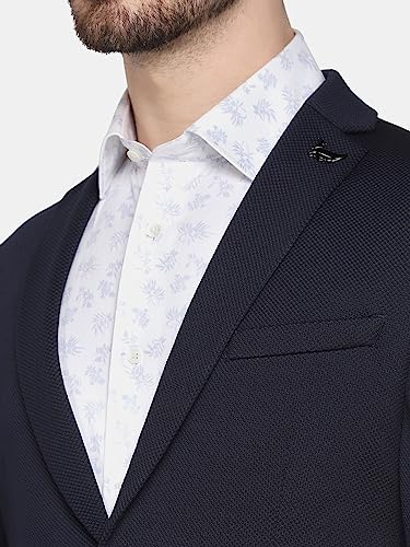 Blackberry Men's Slim Navy Blazer, winterwear jacket, front view showing tailored fit and classic lapel design.