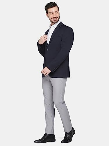 Blackberry men's slim navy blazer, winter jacket, size 42, tailored fit with lapel collar and structured design.