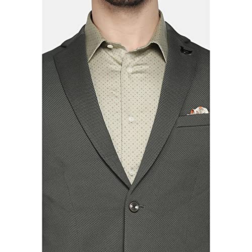 Blackberrys men's slim olive blazer for winter, shown on a hanger with a tailored fit and classic lapel style.