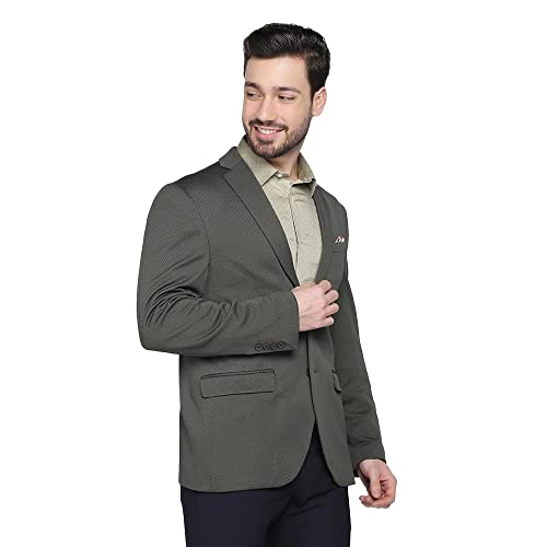 Blackberry men's slim blazer in olive, size 44, displayed as a stylish winter jacket with a tailored fit and sleek design.
