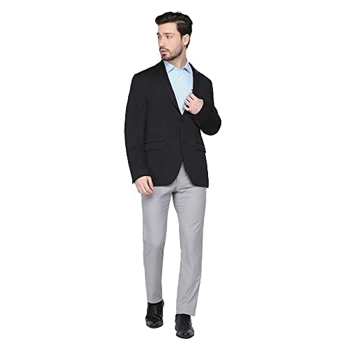 Blackberry men's black blazer, size 42, winterwear jacket with a tailored fit, front buttons, and classic lapel design.