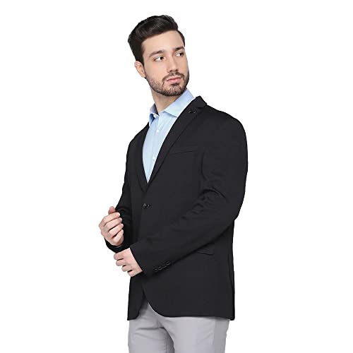 Blackberry men's black blazer, size 42, winterwear jacket with a tailored fit, shown on a hanger.