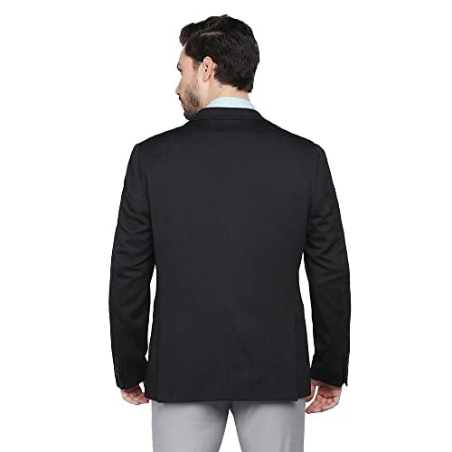 Blackberrys men's black blazer, size 42, winterwear jacket with structured fit and classic lapel, displayed on a hanger.
