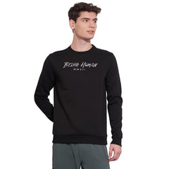 Being Human Black Regular Fitround Neck Sweatshirt for Men (Size : 3XL)