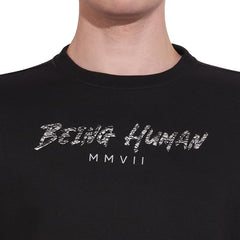 Being Human Black Regular Fitround Neck Sweatshirt for Men (Size : 3XL)