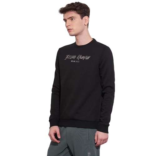 Being Human Black Regular Fitround Neck Sweatshirt for Men (Size : 3XL)