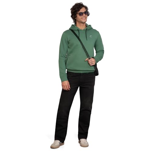 Being Human Green Regular Fithooded Neck Hoody for Men