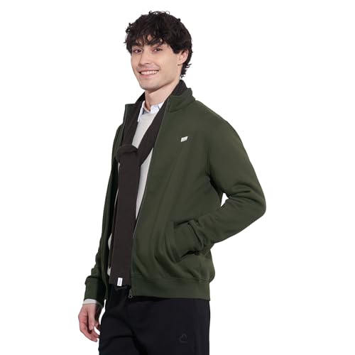 Being Human Men's Olive High-Neck Zip-Front Sweatshirt