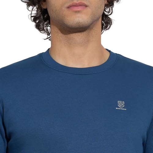 Being Human Men's Blue Crew Neck Sweatshirt (Blue - M)