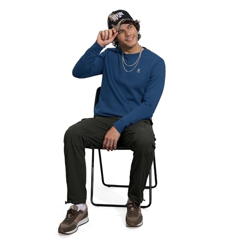 Being Human Men's Blue Crew Neck Sweatshirt (Blue - M)