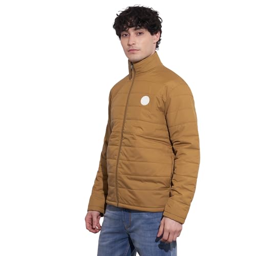 Being Human Men's Mustard Quilted High-Neck Jacket(Mustard-M)