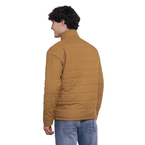 Being Human Men's Mustard Quilted High-Neck Jacket(Mustard-M)
