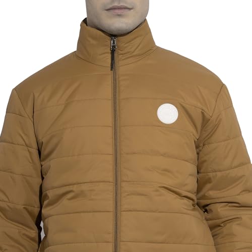 Being Human Men's Mustard Quilted High-Neck Jacket(Mustard-M)