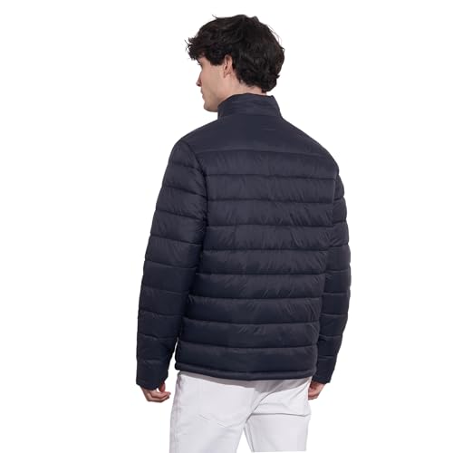 Being Human Men's Navy High-Neck Puffer Jacket