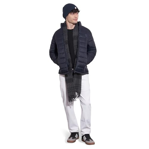 Being Human Men's Navy High-Neck Puffer Jacket