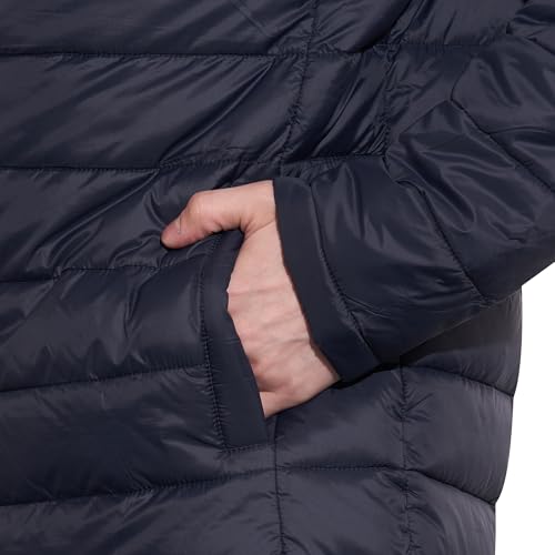 Being Human Men's Navy High-Neck Puffer Jacket