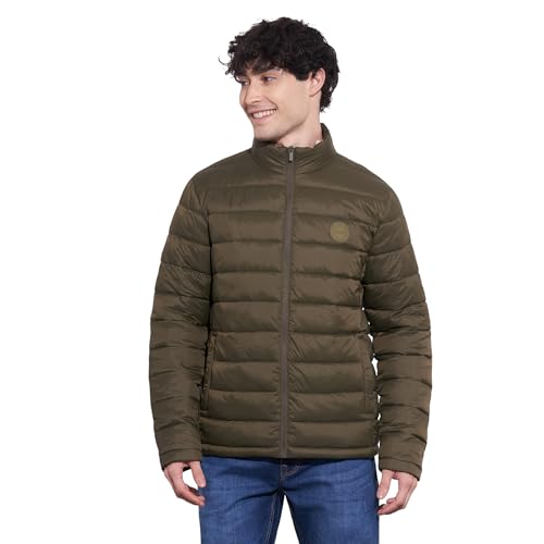 Being Human Men's Olive High-Neck Puffer Jacket(Olive-3XL)