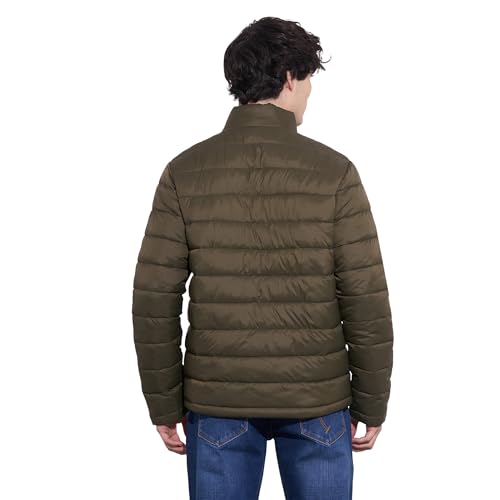 Being Human Men's Olive High-Neck Puffer Jacket(Olive-3XL)