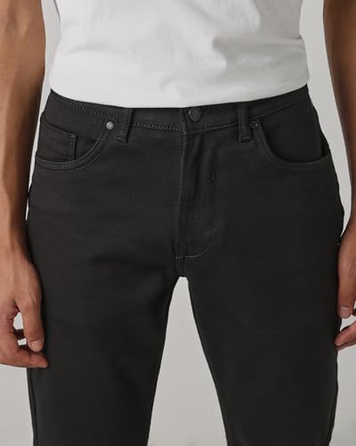MUFTI Men Jeans | Jet Black Straight-Leg Style with Mid-Rise Waist | Durable Cotton-Stretch Blend for All-Day Comfort & Versatile Casual & Smart Casual Wear| Jet Black 40