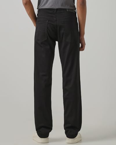 MUFTI Men Jeans | Jet Black Straight-Leg Mid-Rise Design | Durable Cotton Blend with Stretch for Comfort & Flexibility | Versatile Everyday Wear for Casual & Smart Casual Outfits| Jet Black 38