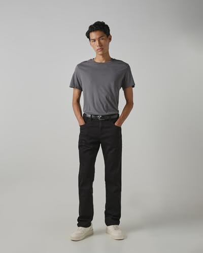 MUFTI Men Jeans | Jet Black Straight-Leg Mid-Rise Design | Durable Cotton Blend with Stretch for Comfort & Flexibility | Versatile Everyday Wear for Casual & Smart Casual Outfits| Jet Black 38