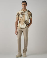 MUFTI Men Polo T-Shirt | Slim Fit Paisley Print with Polo Collar & Short Sleeves | 100% Cotton Piqué Fabric for Casual & Smart Casual Wear| Jet Black