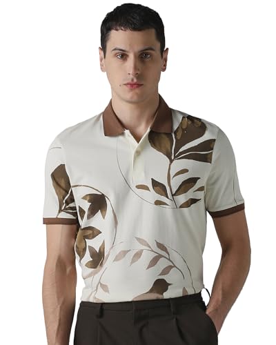 MUFTI Men Casual T-Shirt | Tropical Graphic Print Slim Fit Crew Neck Design | 100% Cotton Jersey Knit Fabric for Breathable Comfort & Weekend Outings| Muted Sage Green