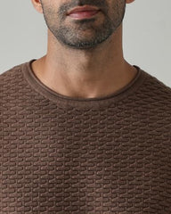 MUFTI Men Polo T-Shirt | Slim Fit Vertical Striped Design with Polo Collar & Partial Button Placket | 100% Cotton Jacquard Fabric for Smart Casual & Weekend Wear| White