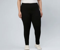 GO COLORS Drop Needle Ribbed Active Leggings for Women | Lightweight, Spandex Waistband, Mid Rise, Black