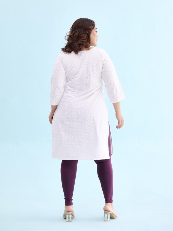 GO COLORS Soft Cotton Stretch Ankle Length Leggings for Women | Breathable, Mid Rise, Dark Purple