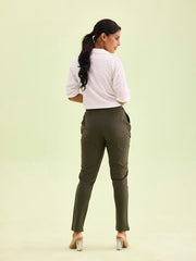 GO COLORS Women's Slim Fit Viscose Pant (8905344120983_Green )