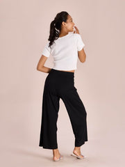 GO COLORS_Women_Rib Palazzo_Black_L